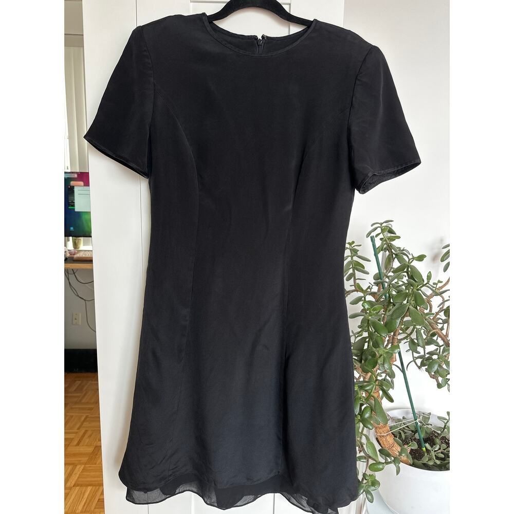 Kay Unger Black Short Sleeve A-Line Dress